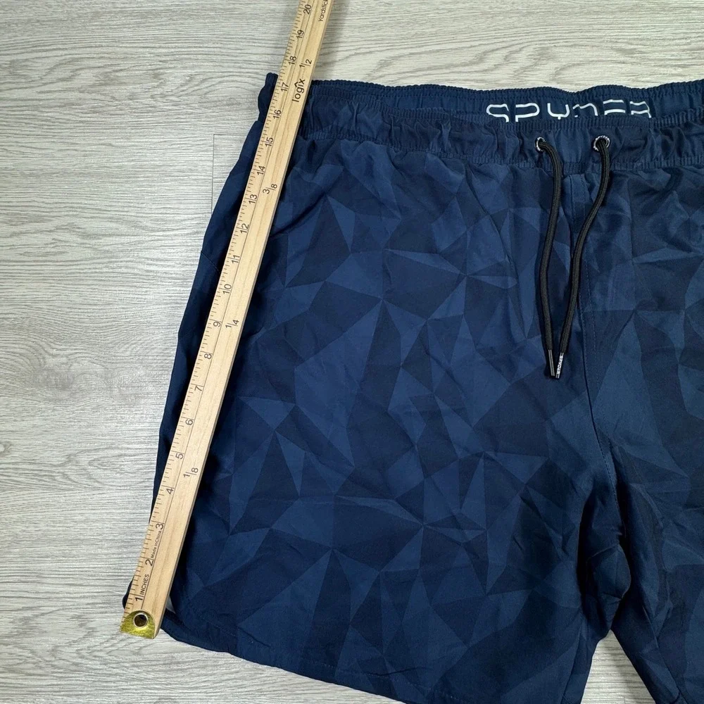 Spyder Men's Swim Trunks Geometric Navy Blue XXL Board Shorts Drawstring Pockets
